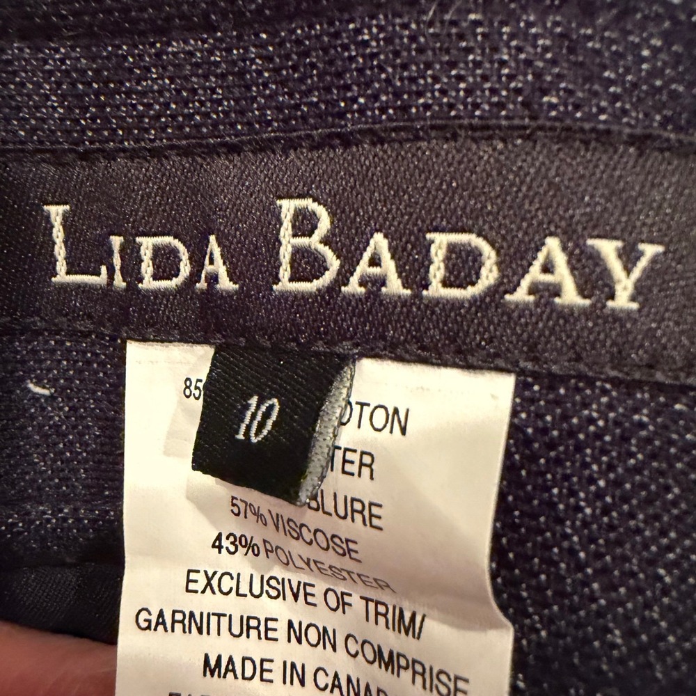 Lida‎ Baday Flounce Hem Pencil Skirt Women's 10 Dark Wash Denim Career Feminine - Picture 5 of 8